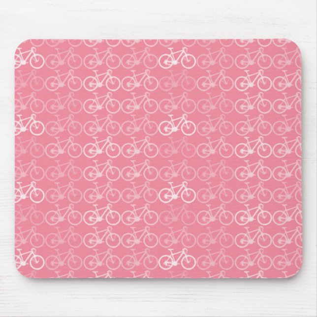Mousepad padrão de bicicletas rosa (Frente)