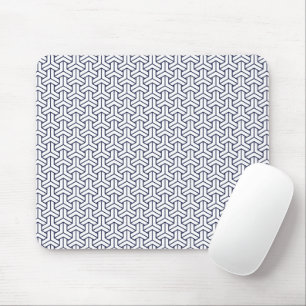 Mousepad Padrão de Bisamão do Japão Branco Marinho Vinta