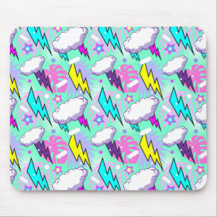 Mousepad Padrão de Bolhas e Estrelas Neon Lightning