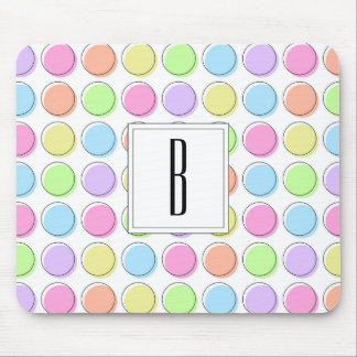 Mousepad Padrão de Bolinhas Arco-Íris do Pastel Branco Mono