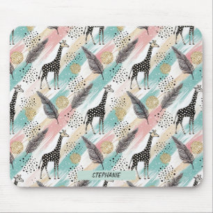 Mousepad Padrão de Bolinhas de Girafa Whimsical - Pastel