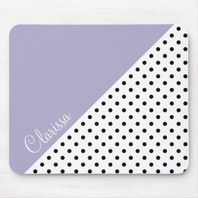 Mousepad Padrão de bolinhas geométricas violetas modernas (Frente)