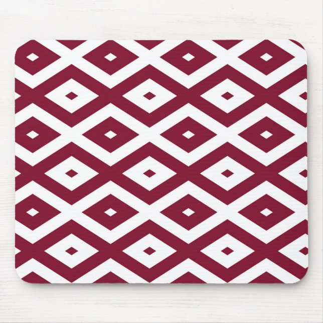 Mousepad Padrão de borgonha e diamante branco (Frente)