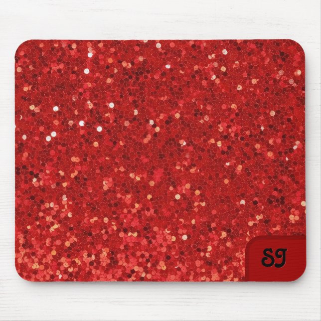 Mousepad Padrão de brilho cintilante vermelho (Frente)
