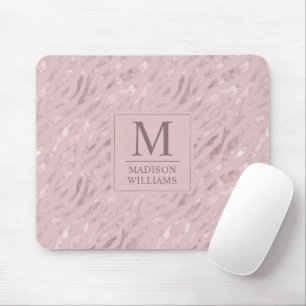 Mousepad Padrão de Brilho Dourado Rosa Pastel Bege Macio Pe