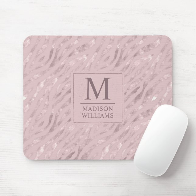 Mousepad Padrão de Brilho Dourado Rosa Pastel Bege Macio Pe (Com mouse)