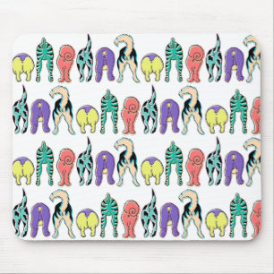 Mousepad Padrão de Bumbuns de Cães Coloridos