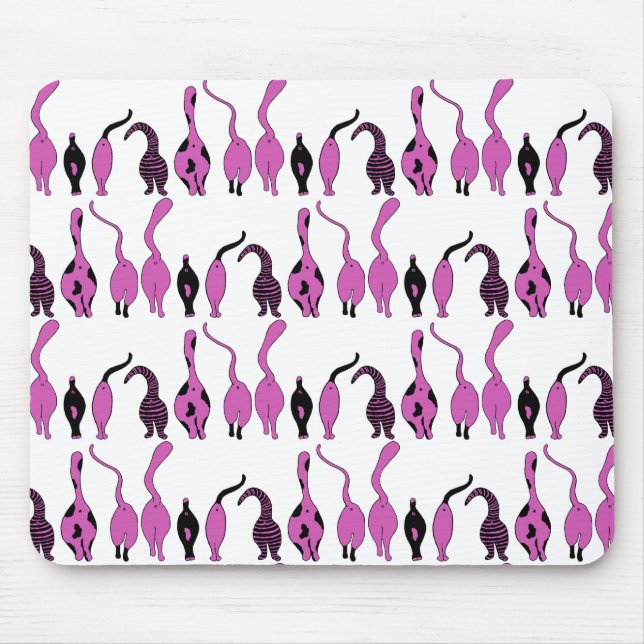 Mousepad Padrão de Bumbuns de Gato Roxo (Frente)