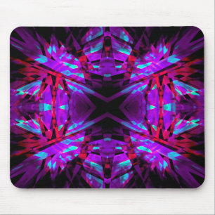 Mousepad Padrão de caleidoscópio roxo e vermelho