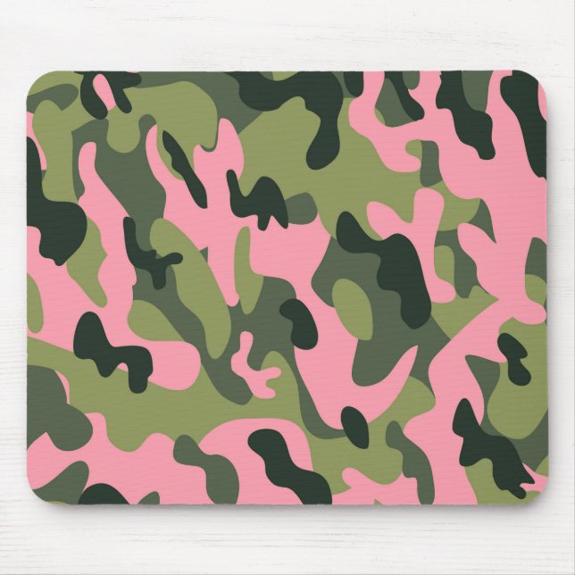 Mousepad Padrão de Camouflage do Exército Verde Rosa do Paí (Frente)