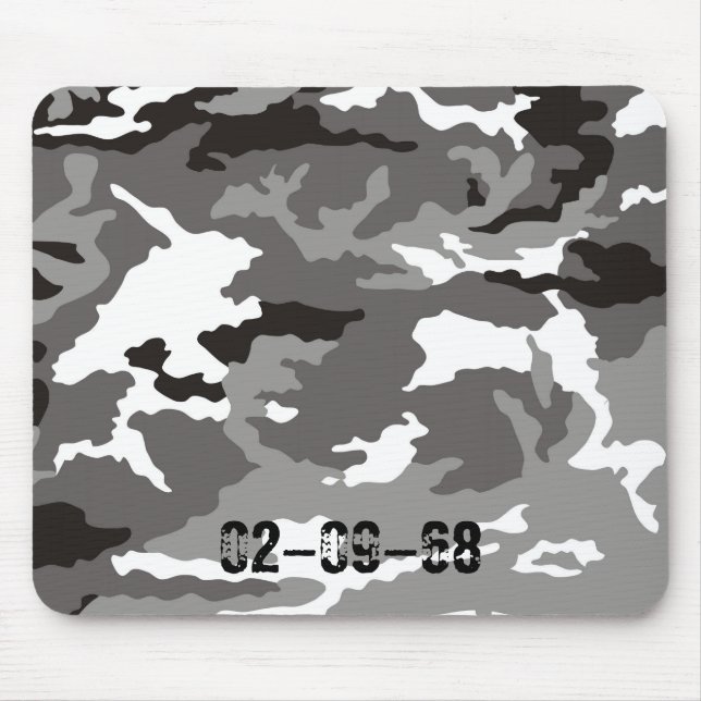 Mousepad Padrão de camuflagem cinza (Frente)