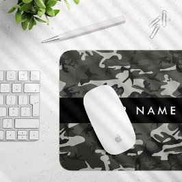 Mousepad Padrão de Camuflagem Cinza, Seu nome, Personalizar