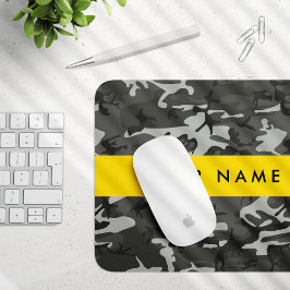 Mousepad Padrão de Camuflagem Cinza, Seu nome, Personalizar