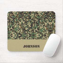 Mousepad Padrão de camuflagem de nome personalizado