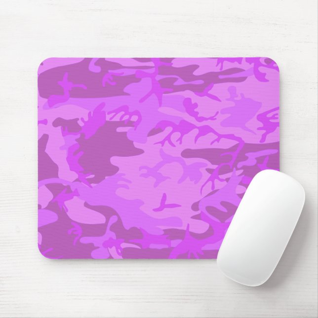 Mousepad Padrão de Camuflagem Roxo-Claro (Com mouse)