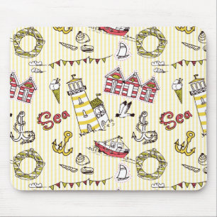 Mousepad Padrão de Cena de Praia Cuta