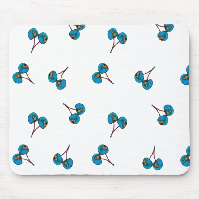 Mousepad Padrão de Cereja Azul (Frente)