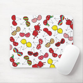 Mousepad Padrão de Cerejas Vermelhas Engraçadas Engraçadas