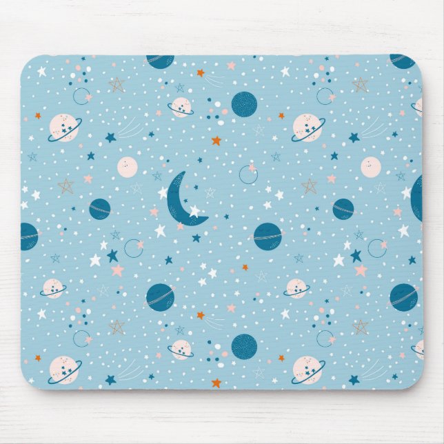 Mousepad Padrão de Céu Azul e Espaço (Frente)