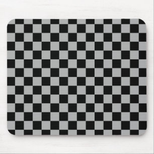 Mousepad Padrão de Checkboard de Verificação de Cinza Preto