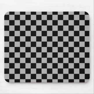 Mousepad Padrão de Checkboard de Verificação de Cinza Preto