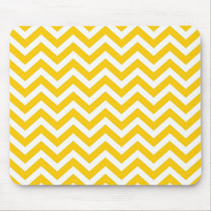 Mousepad Padrão de Chevron Dourado e Branco