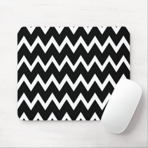 Mousepad Padrão De Chevron Preto E Branco
