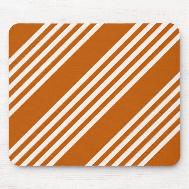 Mousepad Padrão de cinco faixas de bege e laranja queimado (Frente)