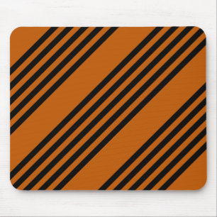 Mousepad Padrão de cinco faixas de laranja preto e queimado