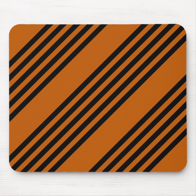 Mousepad Padrão de cinco faixas de laranja preto e queimado (Frente)