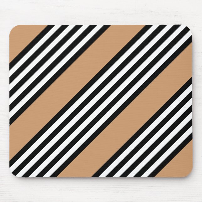 Mousepad Padrão de cinco faixas, preto e branco, com bronze (Frente)
