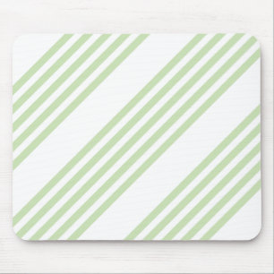 Mousepad Padrão de cinco faixas verde-claro e branco
