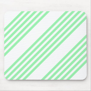 Mousepad Padrão de cinco faixas verde e branco