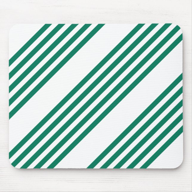 Mousepad Padrão de cinco faixas verde e branco da floresta (Frente)