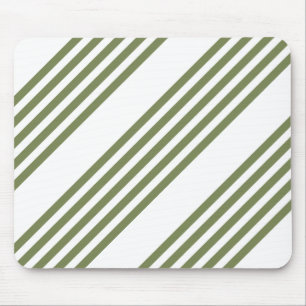 Mousepad Padrão de cinco faixas verde-oliva e branco