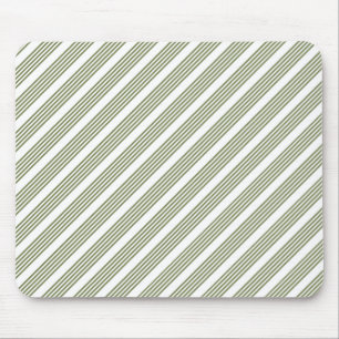 Mousepad Padrão de cinco faixas verde-oliva e branco