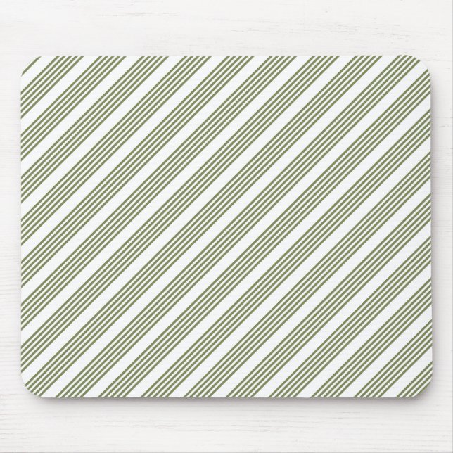 Mousepad Padrão de cinco faixas verde-oliva e branco (Frente)