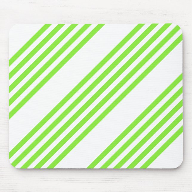 Mousepad Padrão de cinco faixas verdes limões e brancas (Frente)