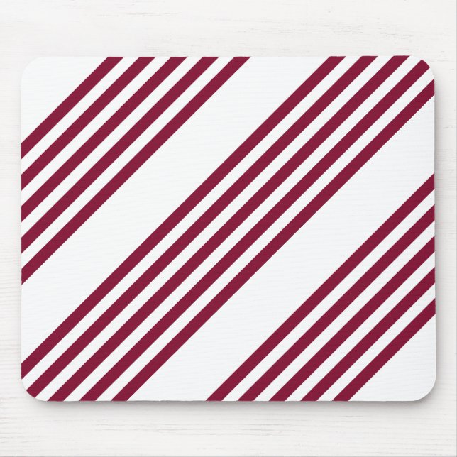 Mousepad Padrão de cinco faixas vermelho e branco borromado (Frente)