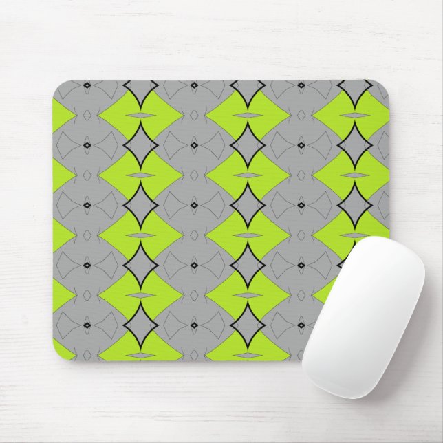 Mousepad Padrão de cinza verde preta (Com mouse)
