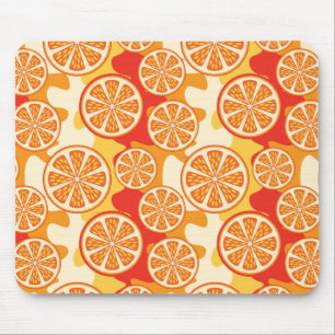Mousepad Padrão de Citrus Laranja Retroativos