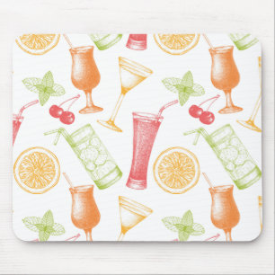 Mousepad Padrão de Cocktail esboçado