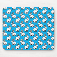 Padrão de coelhos - Preto e Branco com Azul-Céu