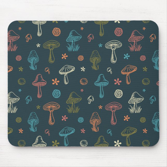 Mousepad Padrão de Cogumelo Whimsical (Frente)