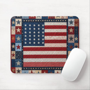 Mousepad Padrão de Colcha da Bandeira Americana