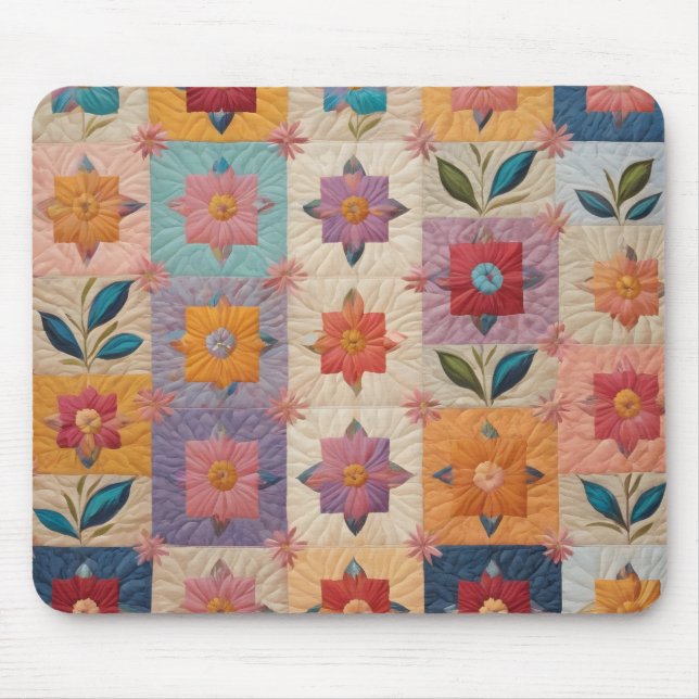 Mousepad padrão de colcha floral (Frente)