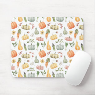 Mousepad Padrão de Colheita de Outono de Aquarela