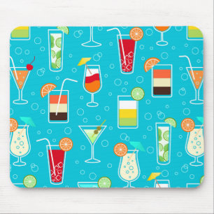 Mousepad Padrão de coquetel em fundo de chá