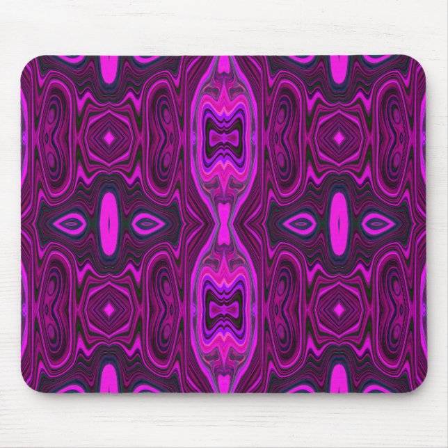 Mousepad Padrão de cor-de-rosa quente e magenta do Abstrato (Frente)