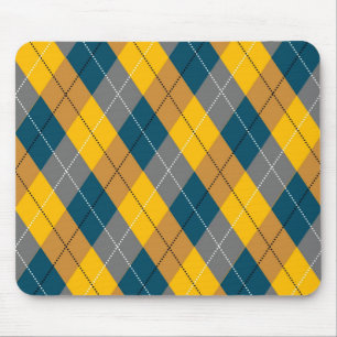 Mousepad Padrão de cor geométrica da Xadrez Amarela do outo